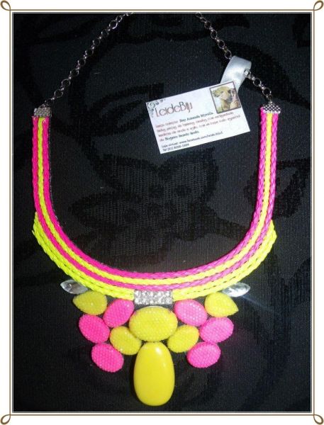 Maxi Colar Rosa e Amarelo