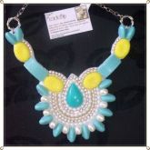 Maxi Colar Azul com Amarelo